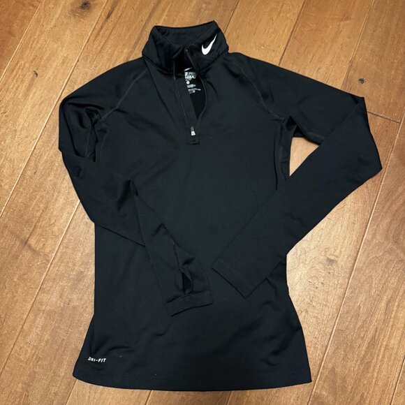 Nike Half Zip Compression Top | Black | Size Small | GUC - Picture 8 of 8